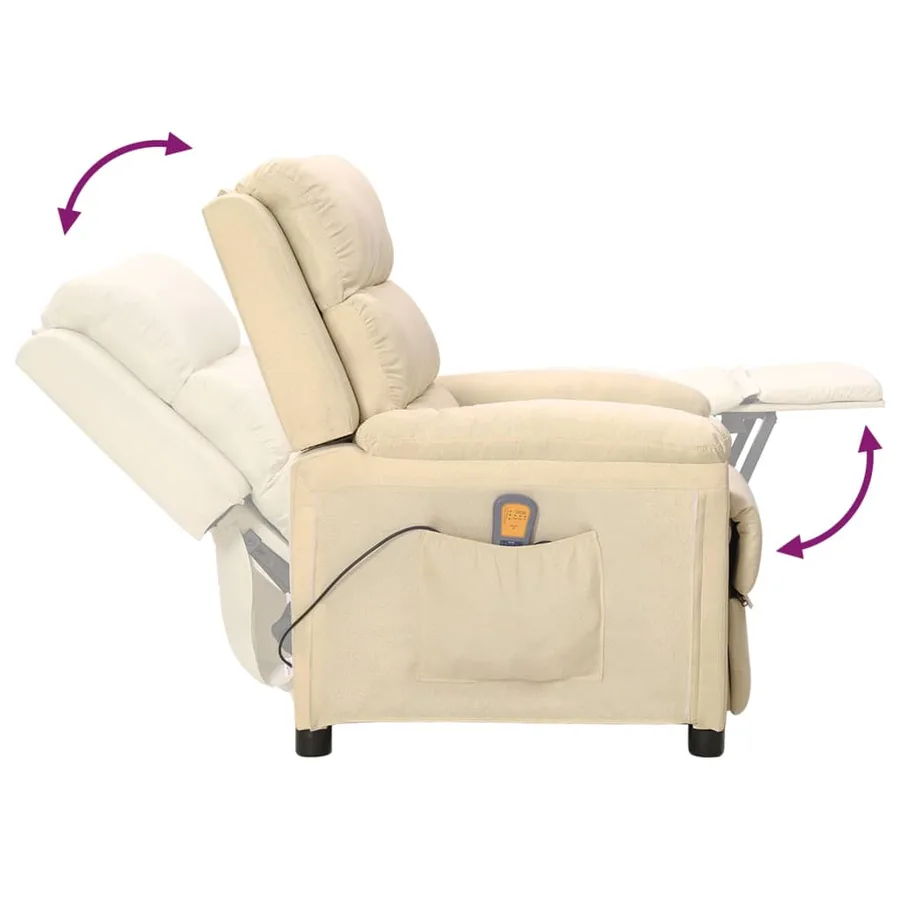 Fauteuil de massage Crème Tissu - 5