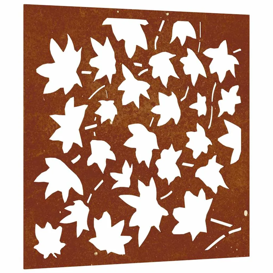 Décoration murale jardin 55x55 cm acier corten design feuille - 2