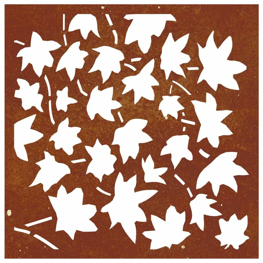 Décoration murale jardin 55x55 cm acier corten design feuille - 5