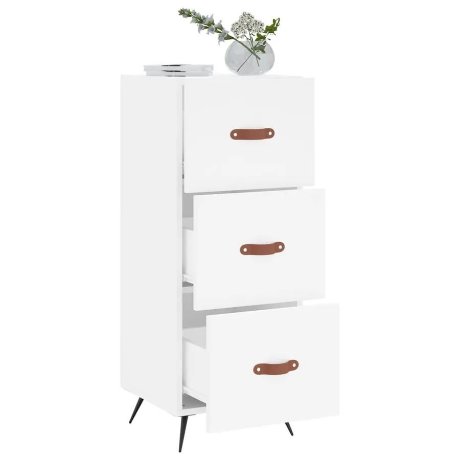 Buffet blanc 34,5x34x90 cm bois d'ingénierie - 4