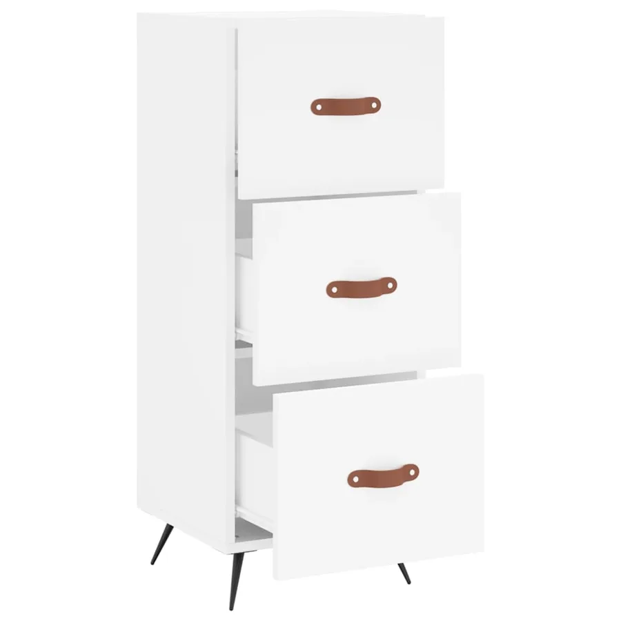 Buffet blanc 34,5x34x90 cm bois d'ingénierie - 5