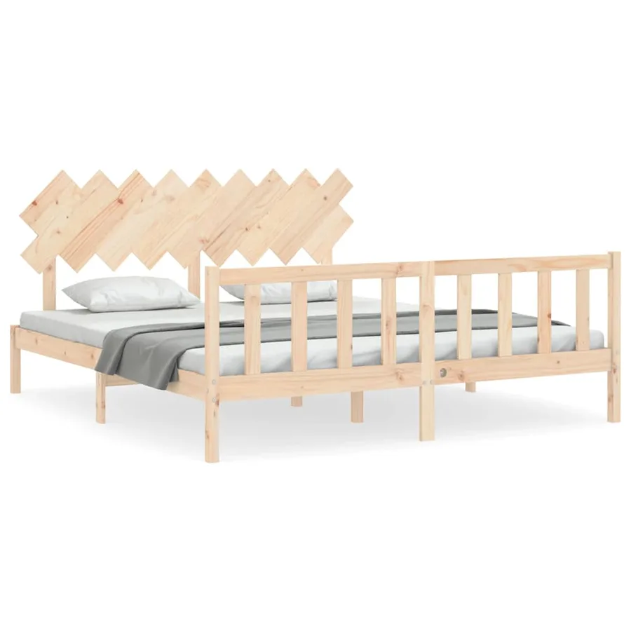 Cadre de lit sans matelas bois massif de pin - 2