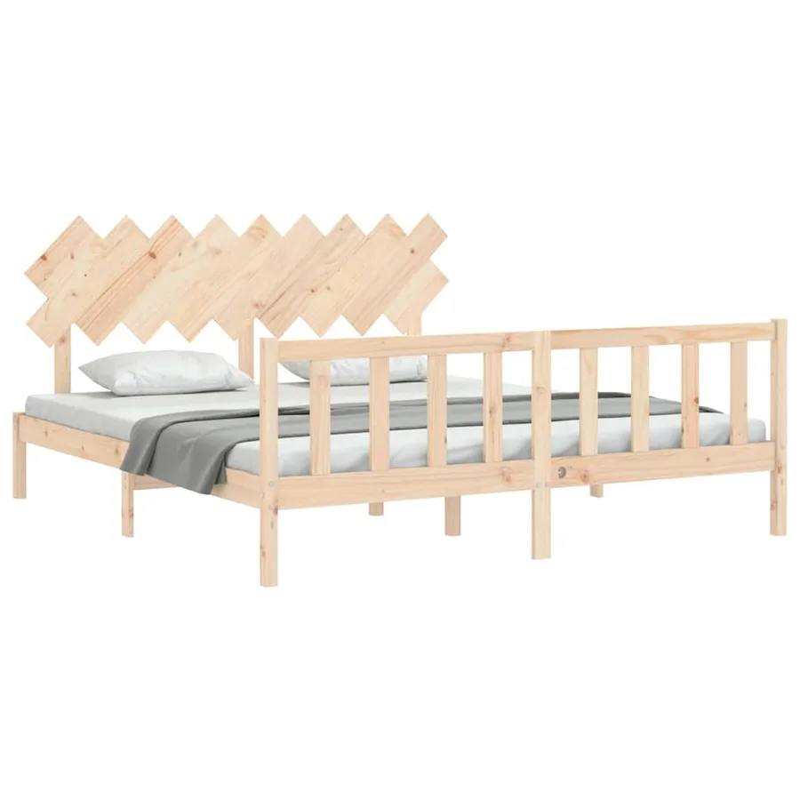 Cadre de lit sans matelas bois massif de pin - 3