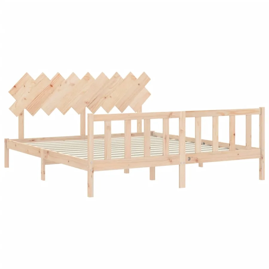 Cadre de lit sans matelas bois massif de pin - 5