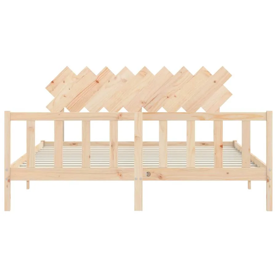 Cadre de lit sans matelas bois massif de pin - 6