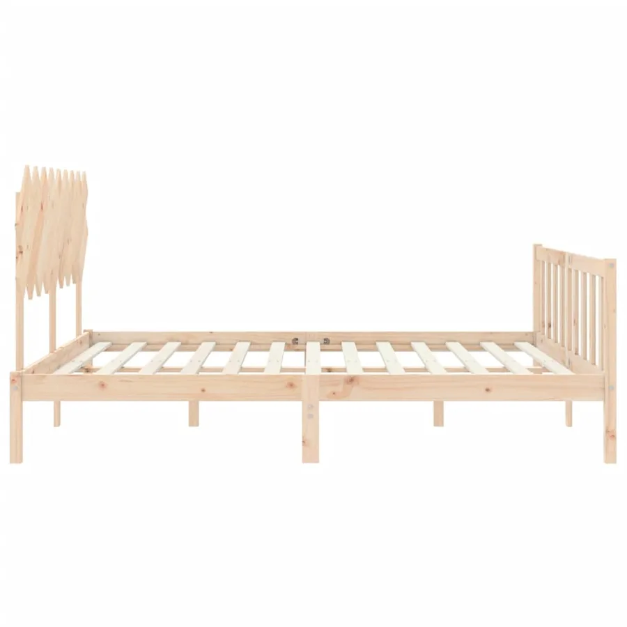 Cadre de lit sans matelas bois massif de pin - 7