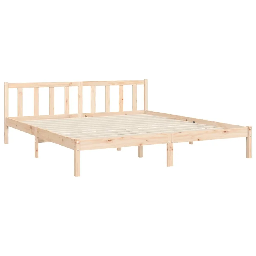 Cadre de lit sans matelas bois massif de pin - 9