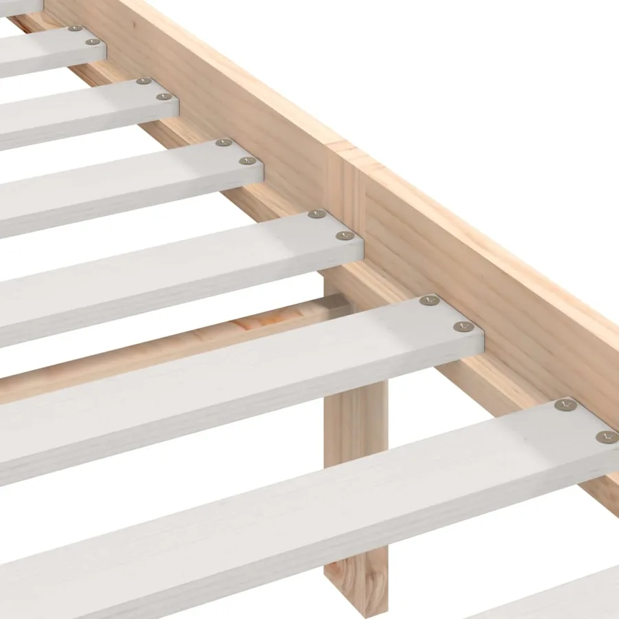 Cadre de lit sans matelas 75x190 cm bois de pin massif - 6