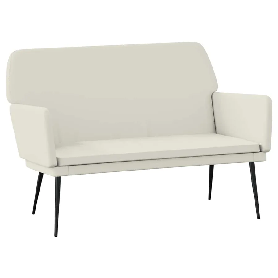 Banc Crème 108x79x79 cm Velours - 2