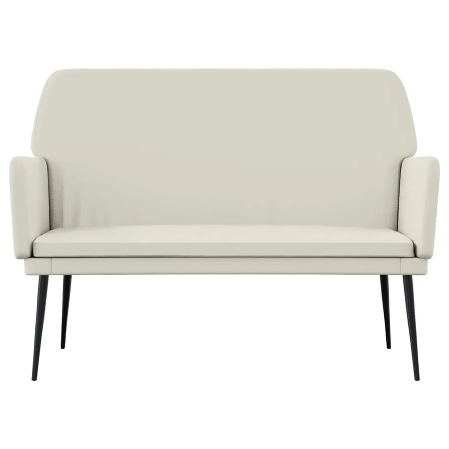 Banc Crème 108x79x79 cm Velours - 3