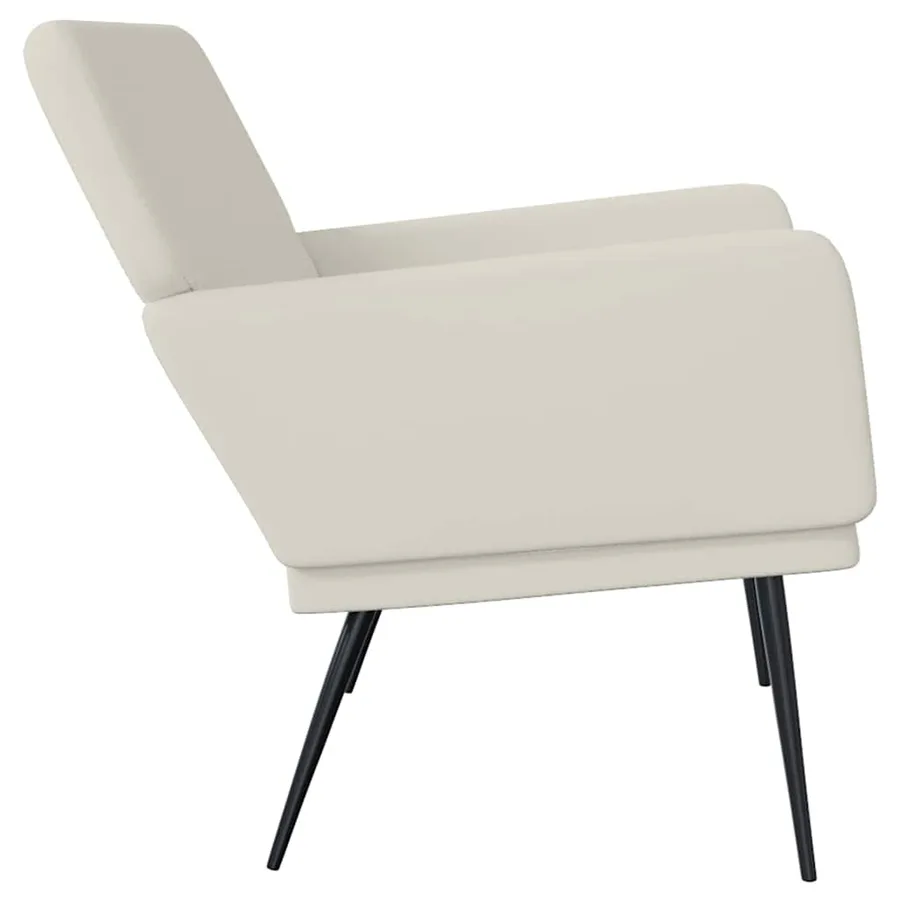 Banc Crème 108x79x79 cm Velours - 4
