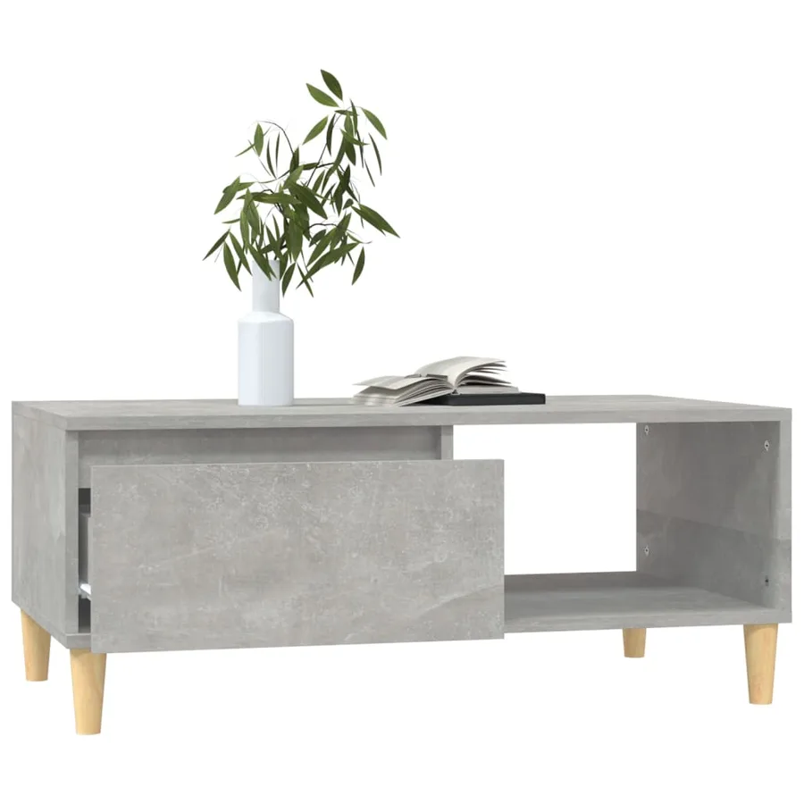 Table basse Gris béton 90x50x36,5 cm Bois d'ingénierie - 4