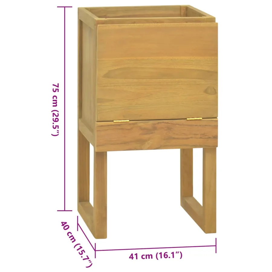 Armoire de salle de bain 41x40x75 cm bois de teck solide - 8
