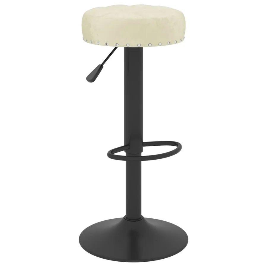 Tabourets de bar lot de 2 crème velours - 3