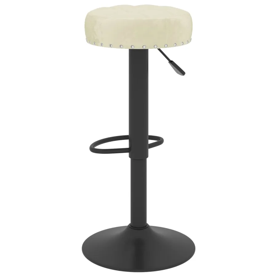Tabourets de bar lot de 2 crème velours - 6