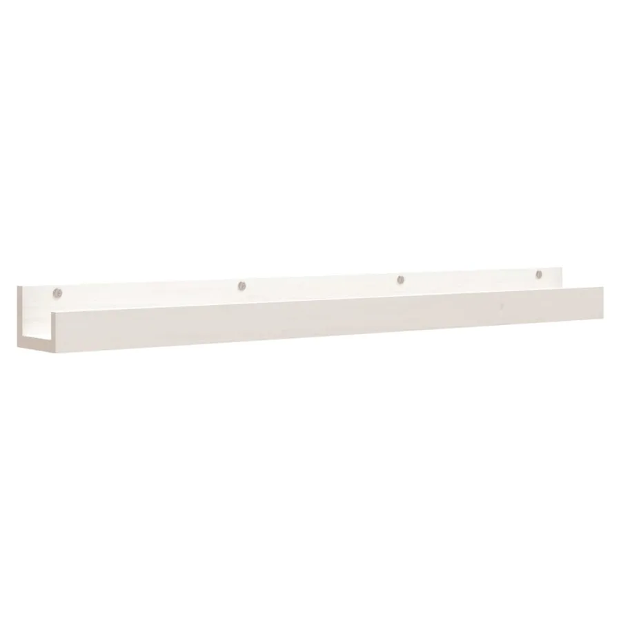Étagères murales 2 pcs Blanc 110x12x9 cm Bois de pin massif - 3