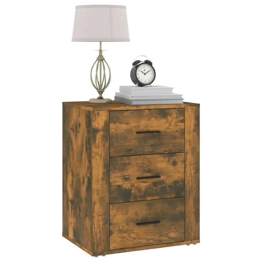 Table de chevet Chêne fumé 50x36x60 cm Bois d'ingénierie - 4