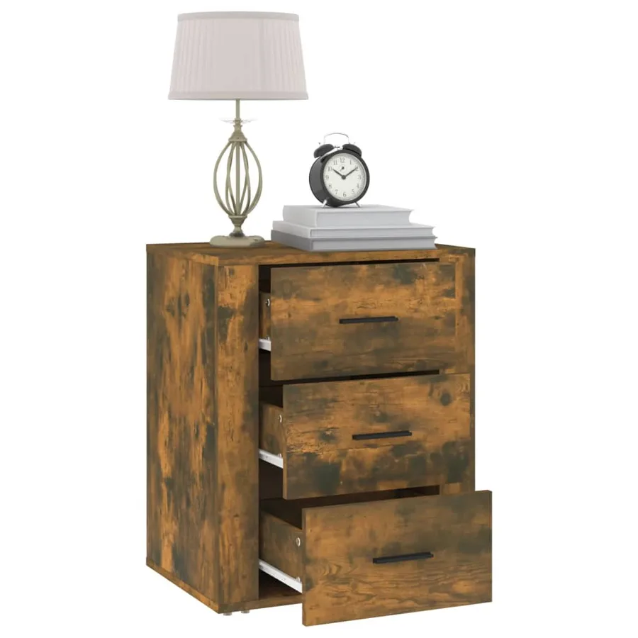 Table de chevet Chêne fumé 50x36x60 cm Bois d'ingénierie - 5