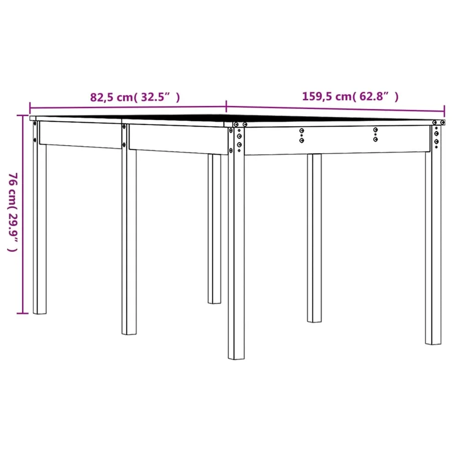 Table de jardin 159,5x82,5x76 cm bois massif de douglas - 8