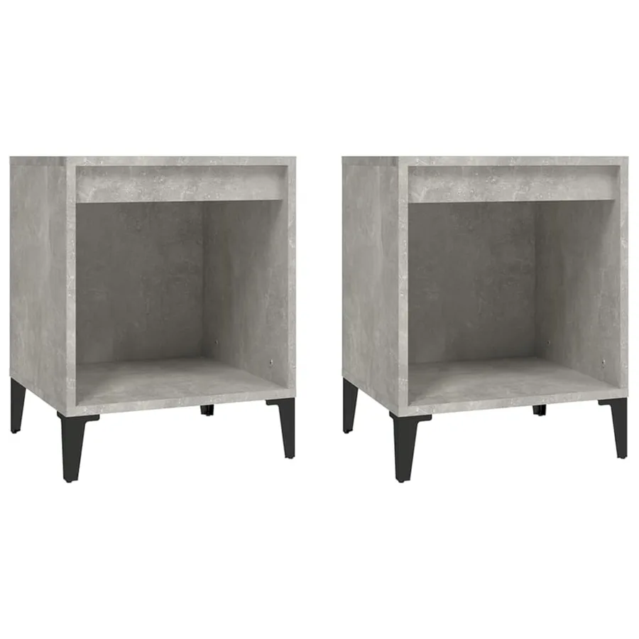 Tables de chevet 2 pcs Gris béton 40x35x50 cm - 2