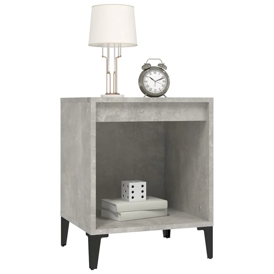 Tables de chevet 2 pcs Gris béton 40x35x50 cm - 4