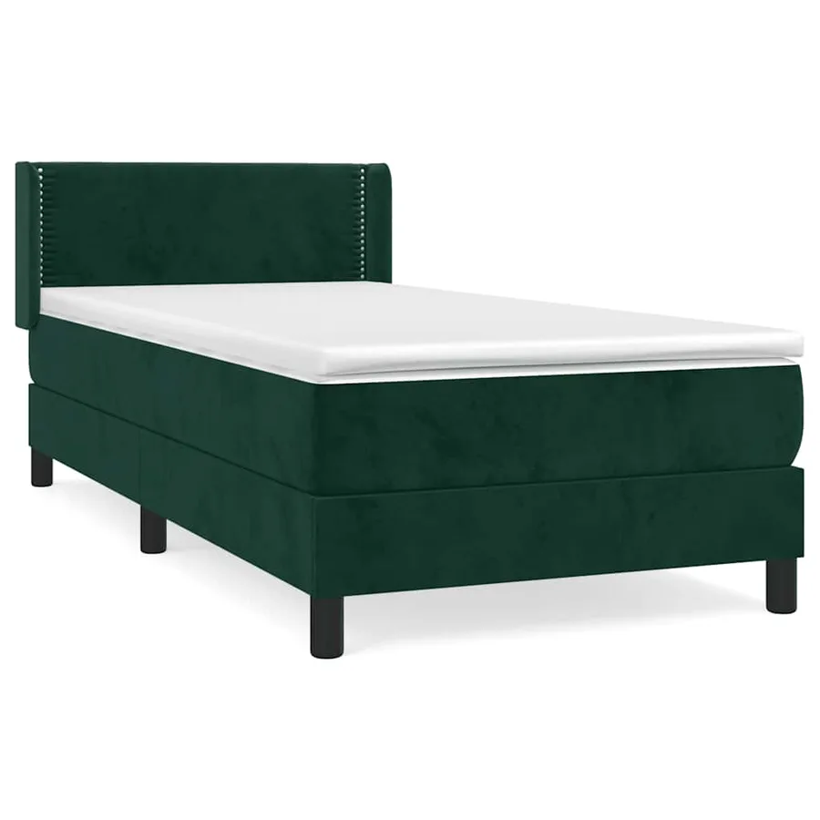 Sommier à lattes de lit avec matelas Vert foncé 100x200 cm - 2