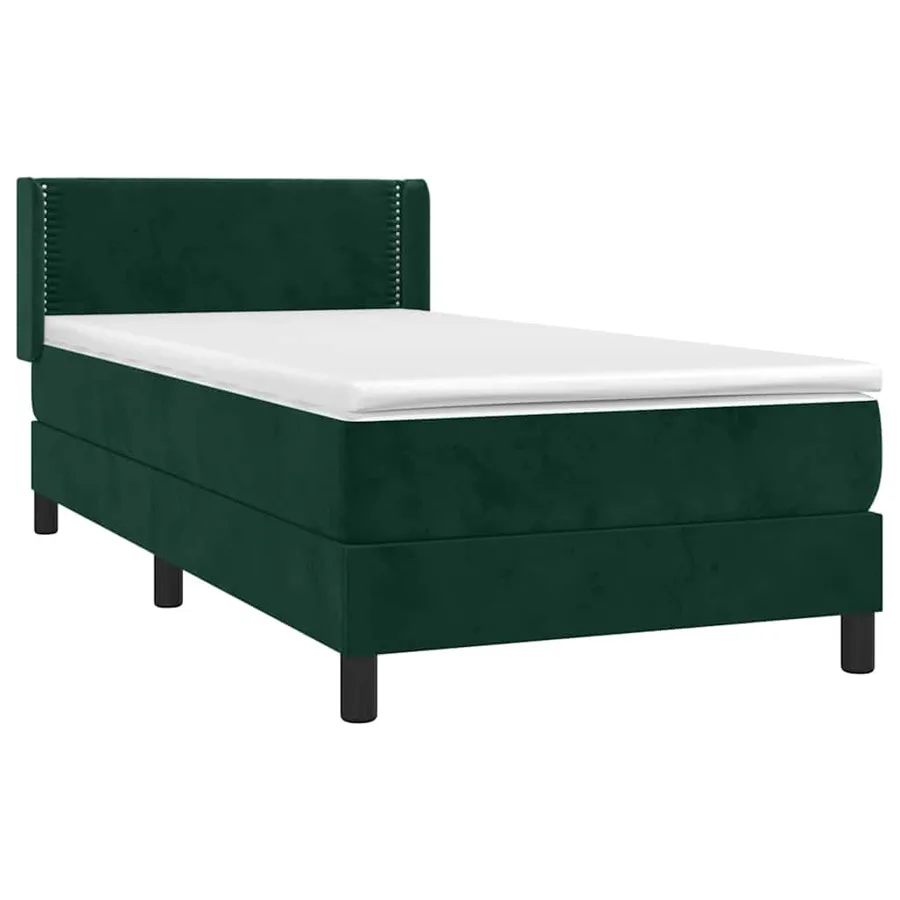 Sommier à lattes de lit avec matelas Vert foncé 100x200 cm - 3