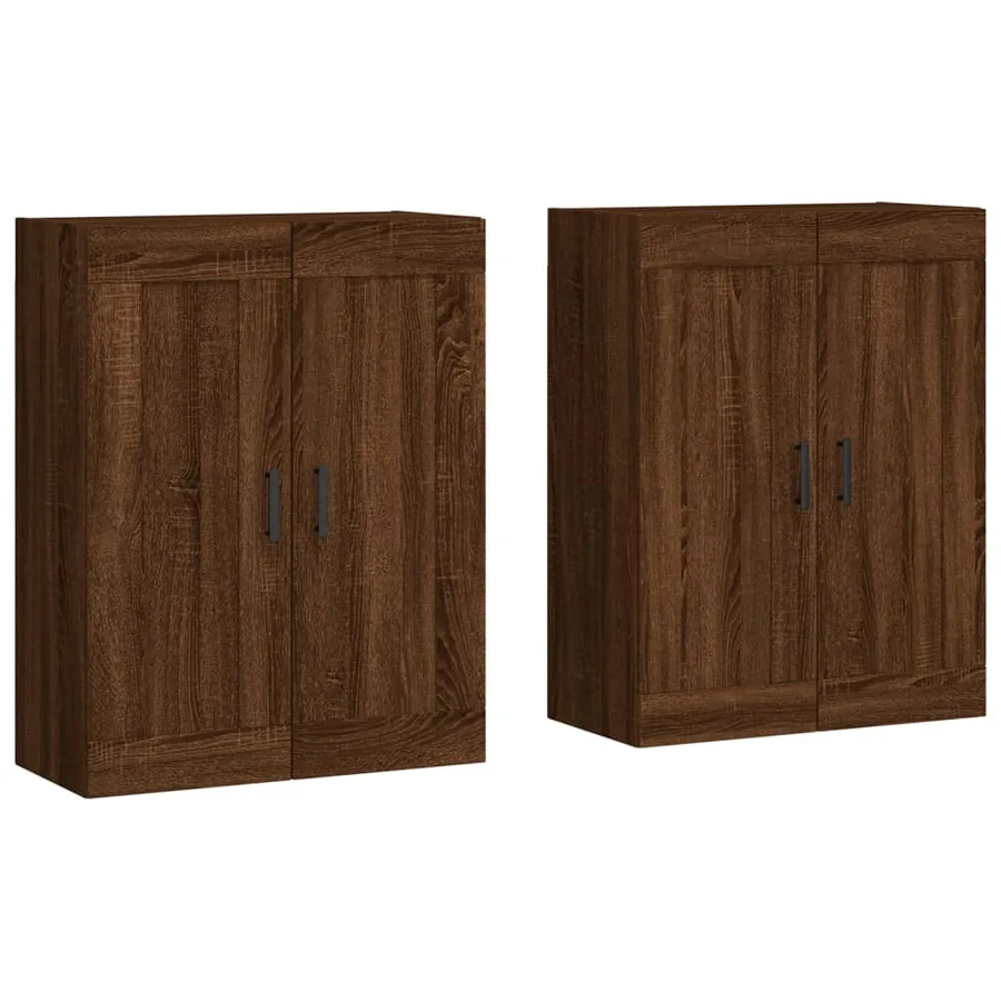 Armoires murales 2 pcs chêne marron bois d'ingénierie - 2