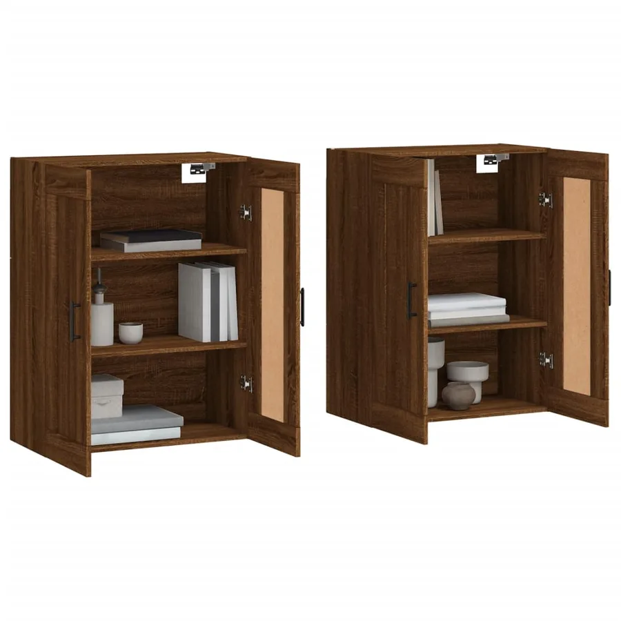 Armoires murales 2 pcs chêne marron bois d'ingénierie - 3