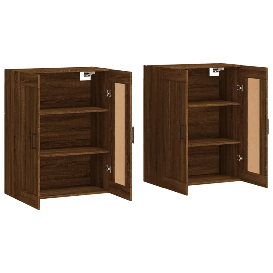 Armoires murales 2 pcs chêne marron bois d'ingénierie - 4
