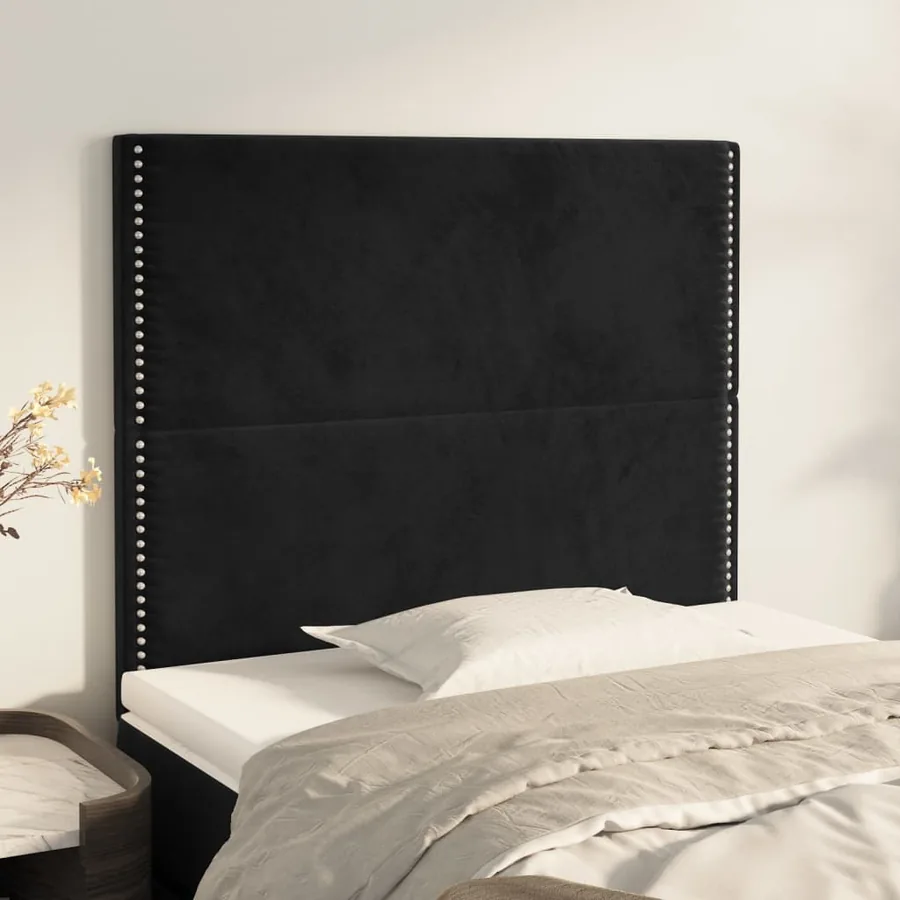Tête de lit Noir 90x5x118/128 cm Velours