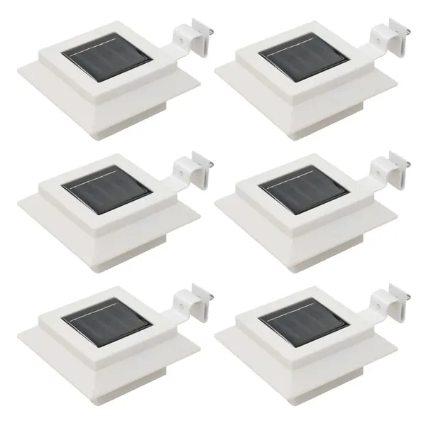 Lampe solaire à LED carrée d'extérieur 6 pcs 12 cm Blanc