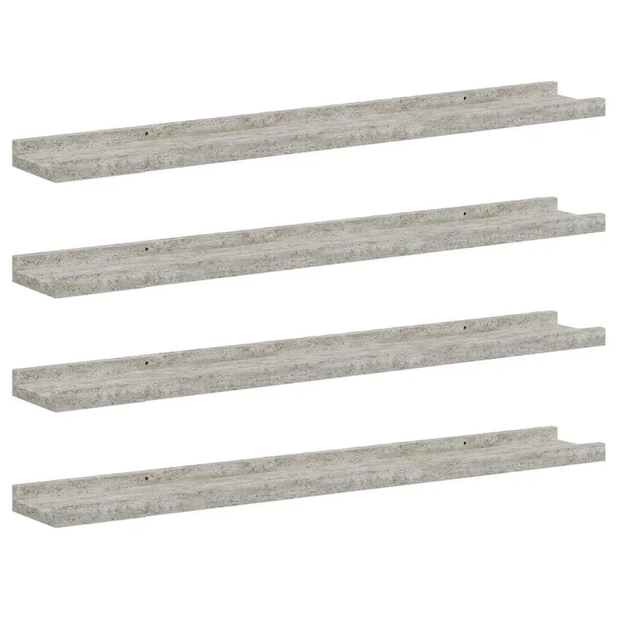 Étagères murales 4 pcs Gris béton 80x9x3 cm - 2
