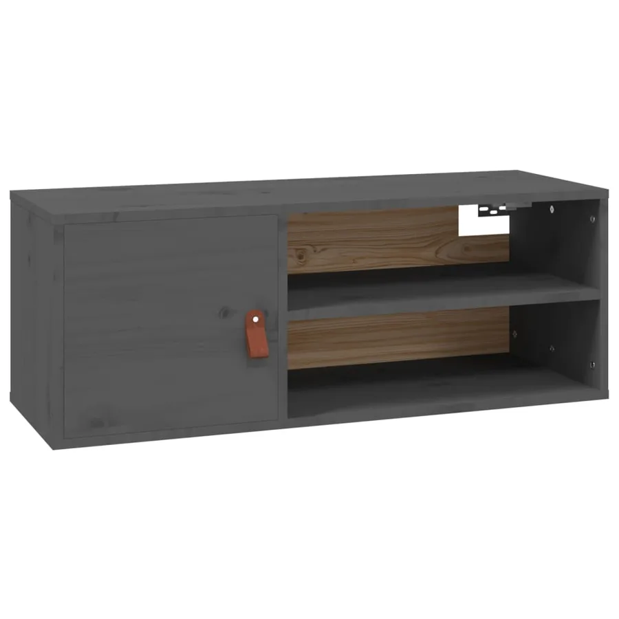 Armoires murales 2 pcs Gris 80x30x30 cm Bois de pin massif - 6