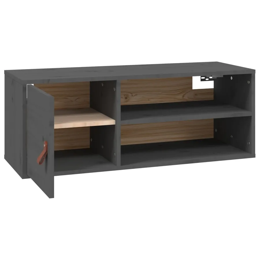 Armoires murales 2 pcs Gris 80x30x30 cm Bois de pin massif - 8