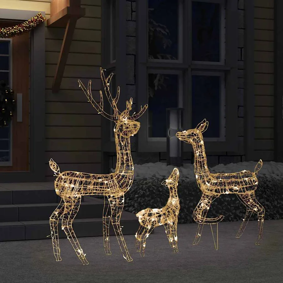 Famille de rennes de décoration Acrylique 300 LED blanc chaud - 3