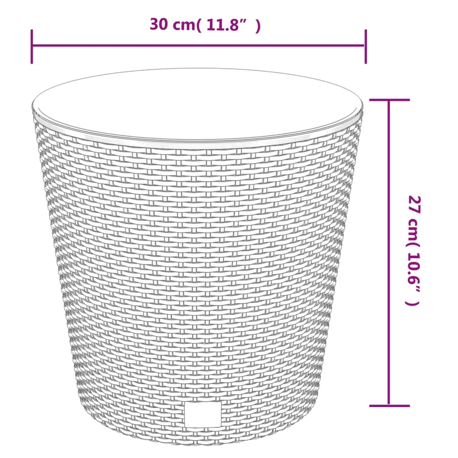 Jardinière et intérieur amovible anthracite 15 /15,3 L rotin PP - 7