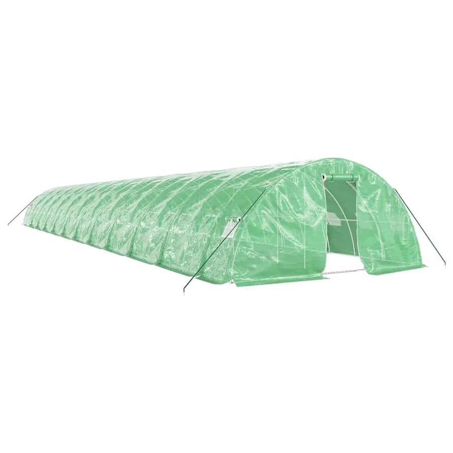 Serre avec cadre en acier vert 120 m² 24x5x2,3 m - 2