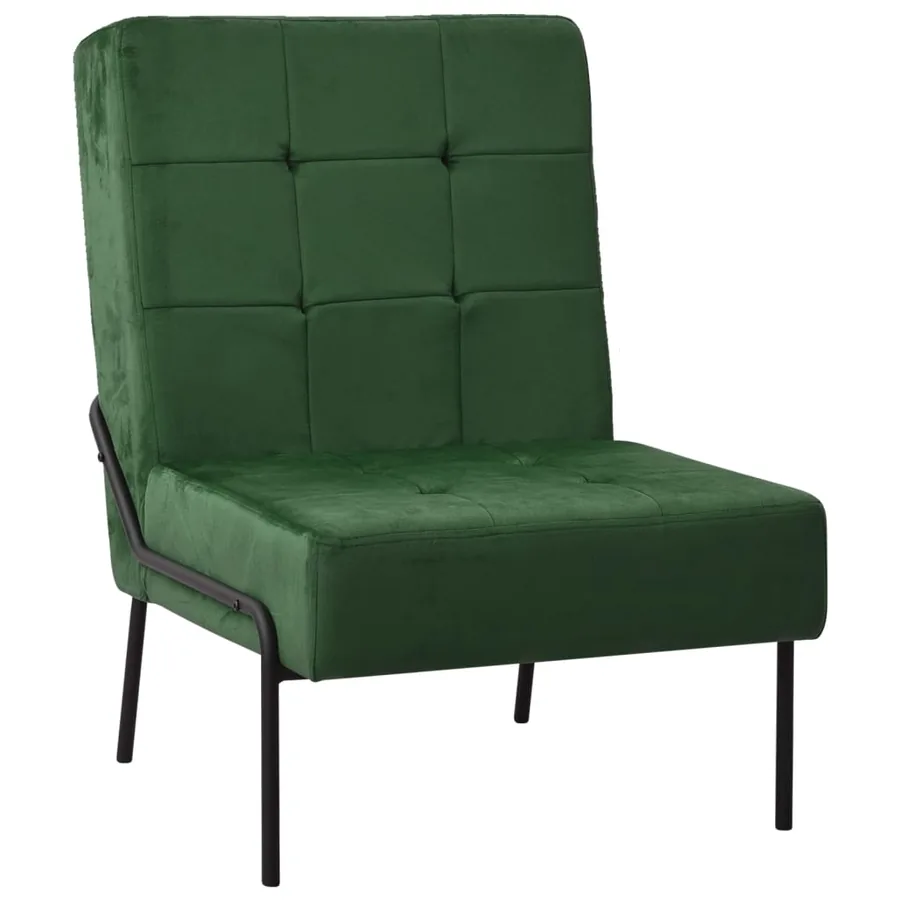 Chaise de relaxation 65x79x87 cm Vert foncé Velours