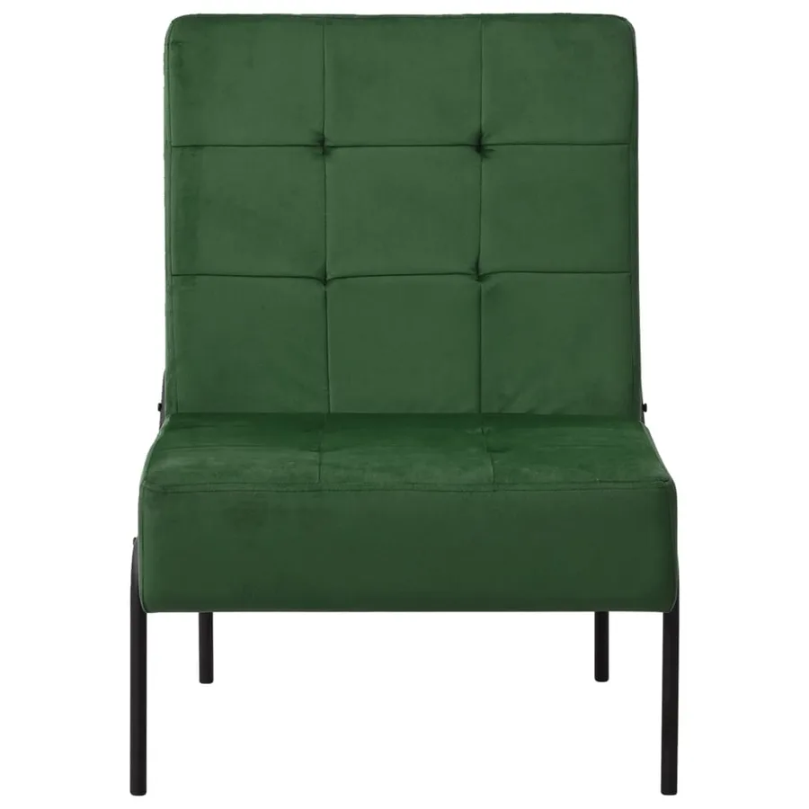 Chaise de relaxation 65x79x87 cm Vert foncé Velours - 2