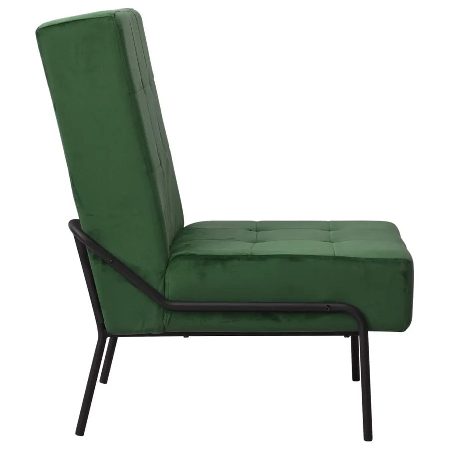 Chaise de relaxation 65x79x87 cm Vert foncé Velours - 3