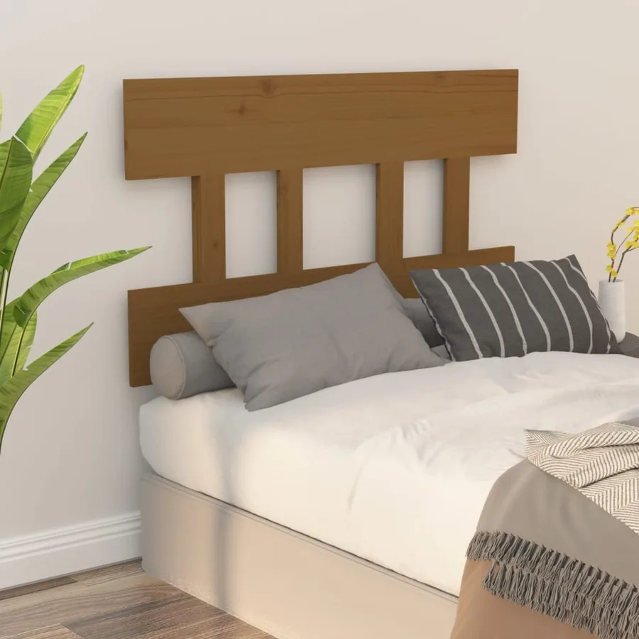 Tête de lit Marron miel 93,5x3x81 cm Bois massif de pin - 5