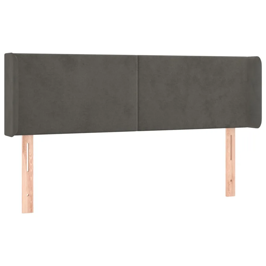 Tête de lit à LED Gris foncé 147x16x78/88 cm Velours - 3