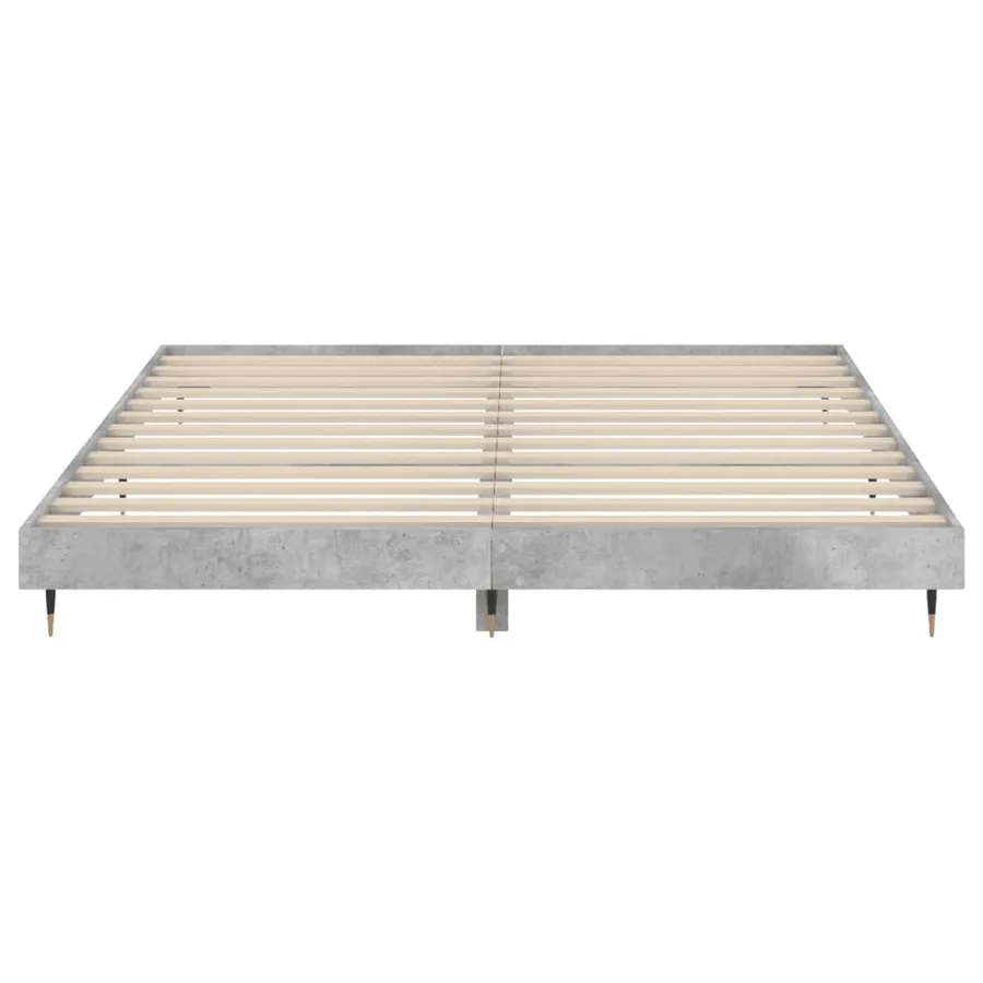 Cadre de lit sans matelas gris béton 200x200 cm - 6