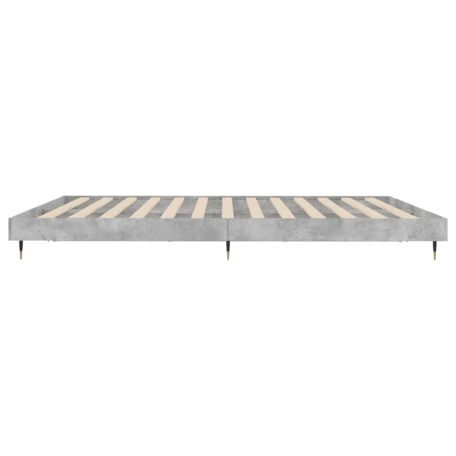 Cadre de lit sans matelas gris béton 200x200 cm - 7