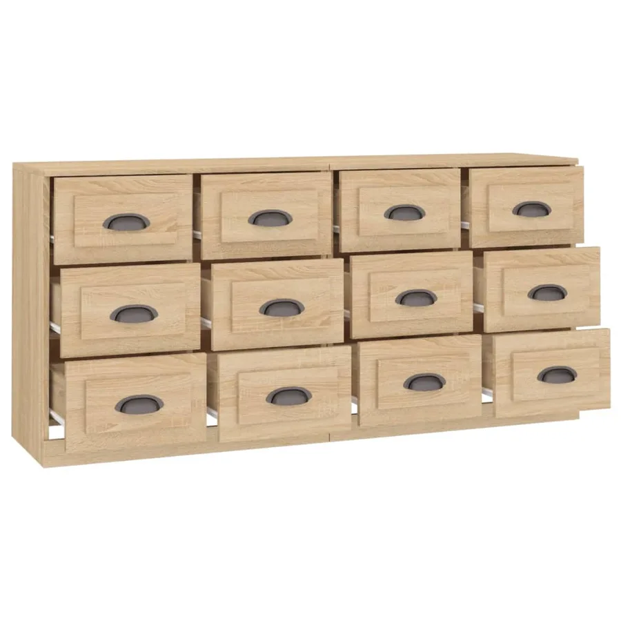 Buffets 2 pcs chêne sonoma bois d'ingénierie - 5