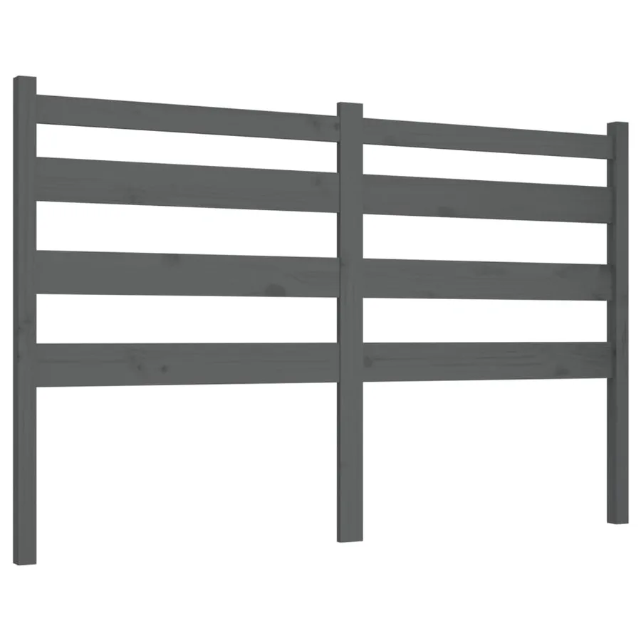 Tête de lit Gris 206x4x100 cm Bois massif de pin - 2