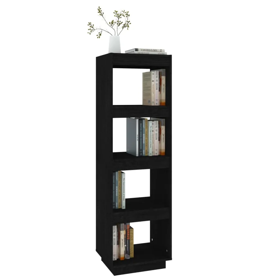 Bibliothèque/Séparateur de pièce Noir 40x35x135 cm Pin massif - 4