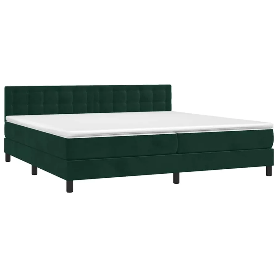 Sommier à lattes de lit et matelas Vert foncé 200x200cm Velours - 3