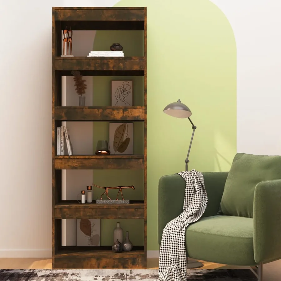Bibliothèque/Séparateur de pièce Chêne fumé Bois d'ingénierie - 3